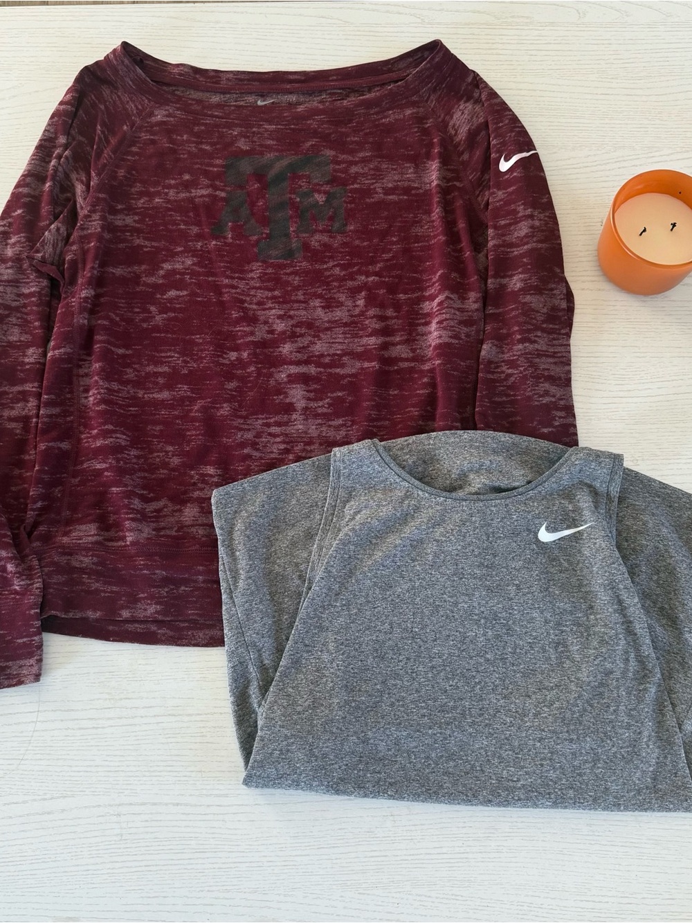 Nike A&M Maroon Heather Sweatshirt with Gray Nike Tank Top Bundle